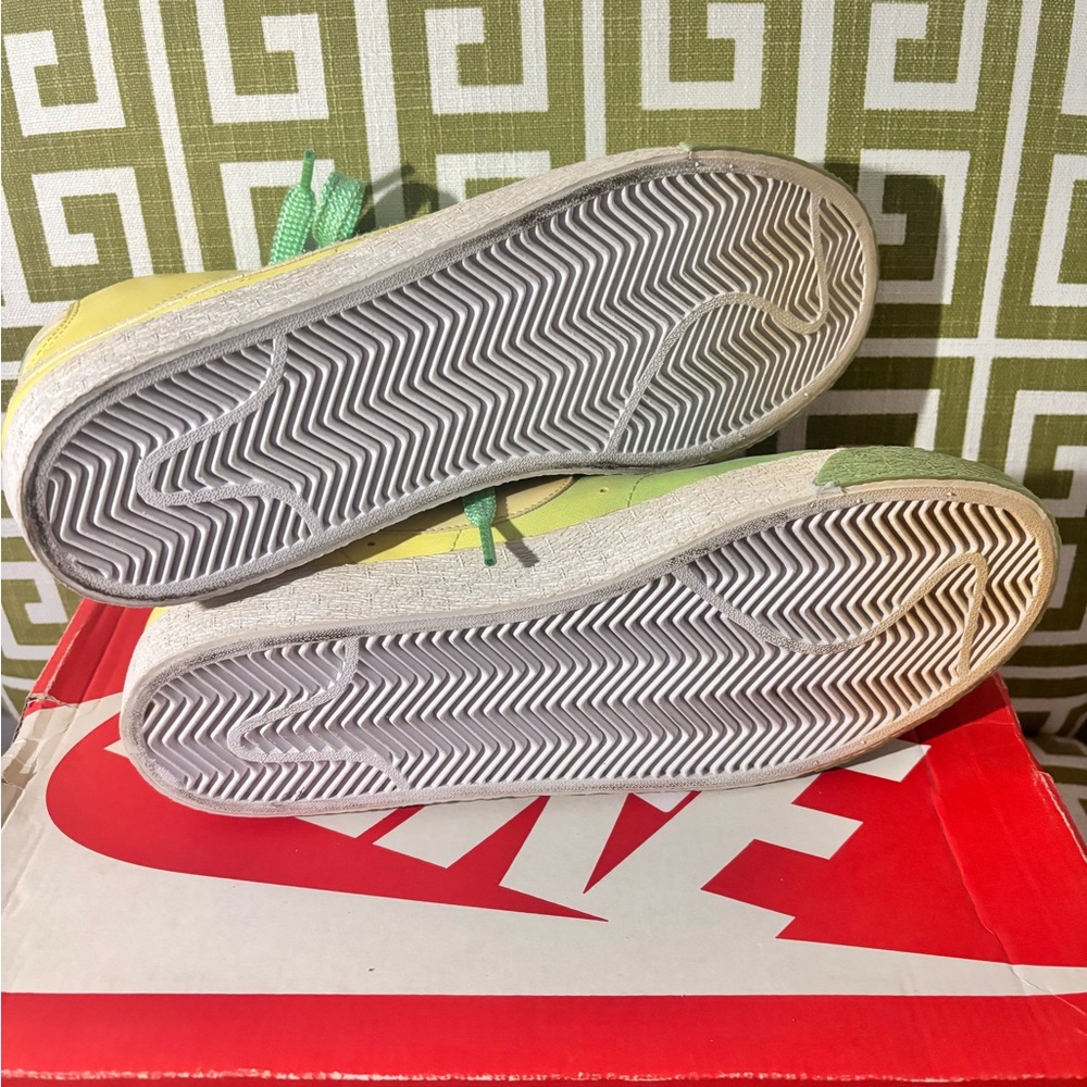 NEW! Nike Blazer High Lemon Frost White-Varsity Maize-Trmln Basketball Sneakers - Picture 15 of 16
